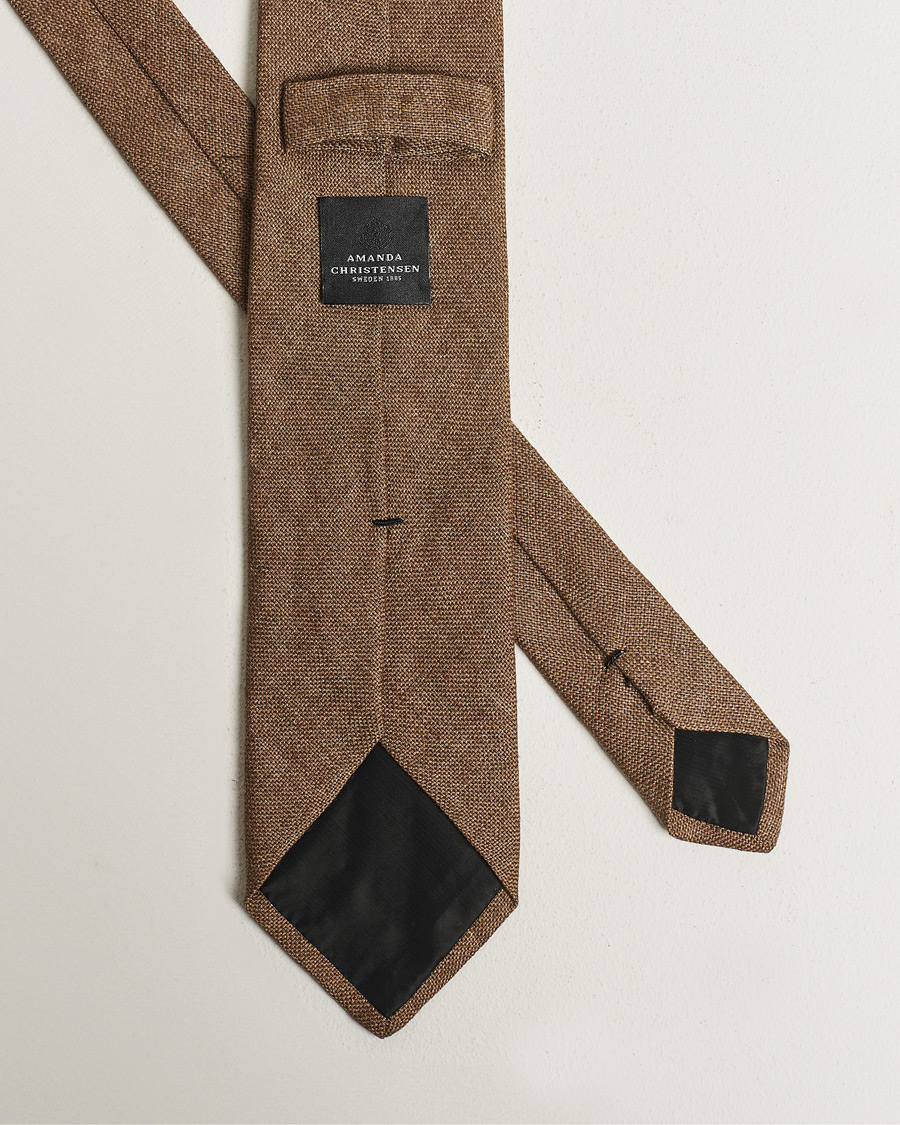 Hombres | Corbatas | Amanda Christensen | Amanda ChristensenHopsack Linen 8cm TieBrown