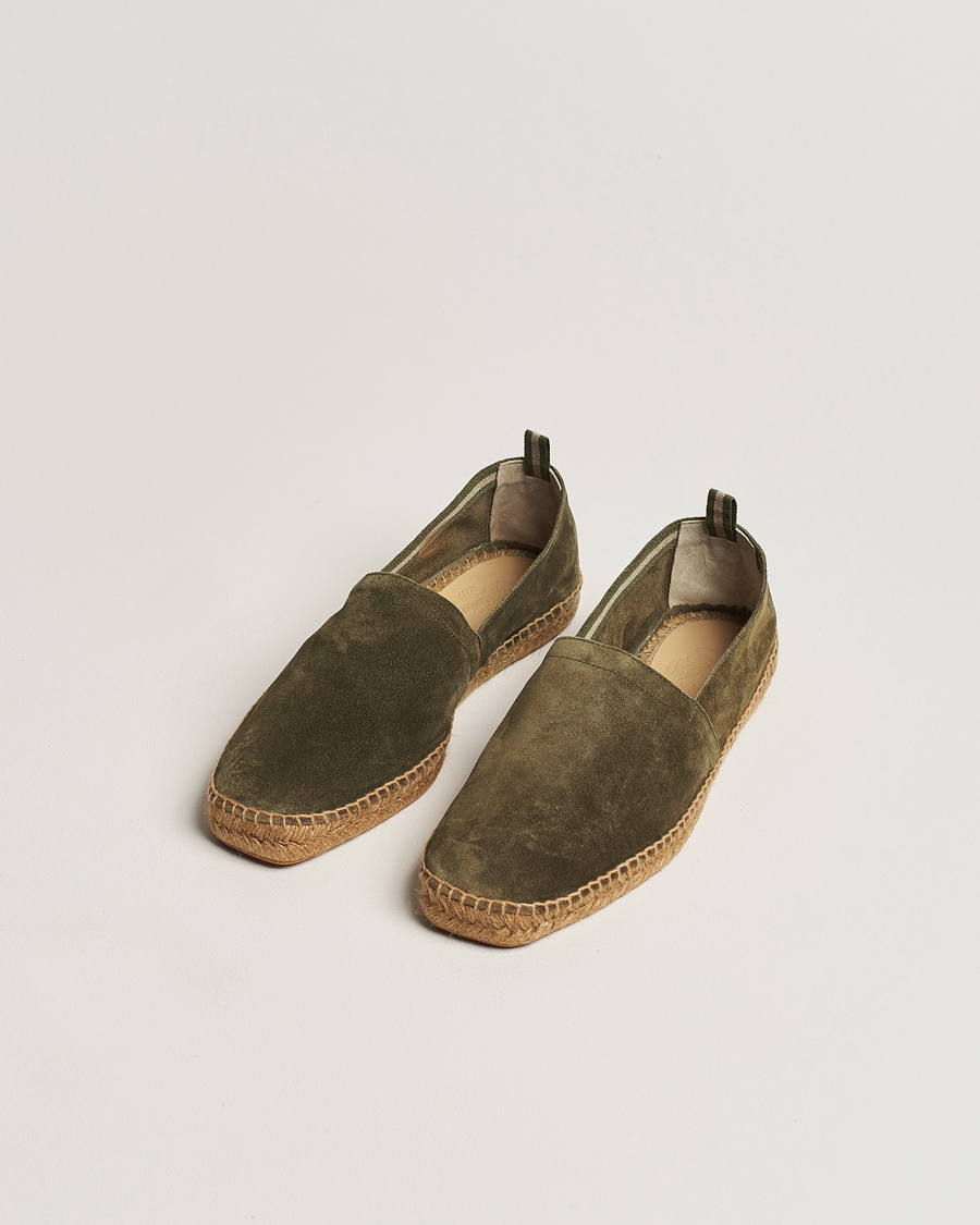 Hombres | Alpargatas | Castañer | Pablo Casual Suede Espadrilles Verde Bosque