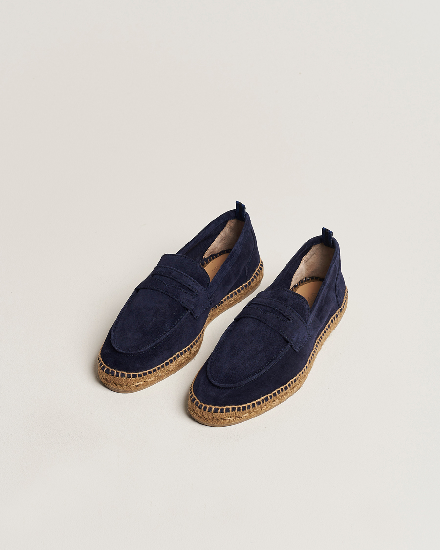Hombres | Alpargatas | Castañer | Nacho Casual Suede Loafers Azul Oscuro