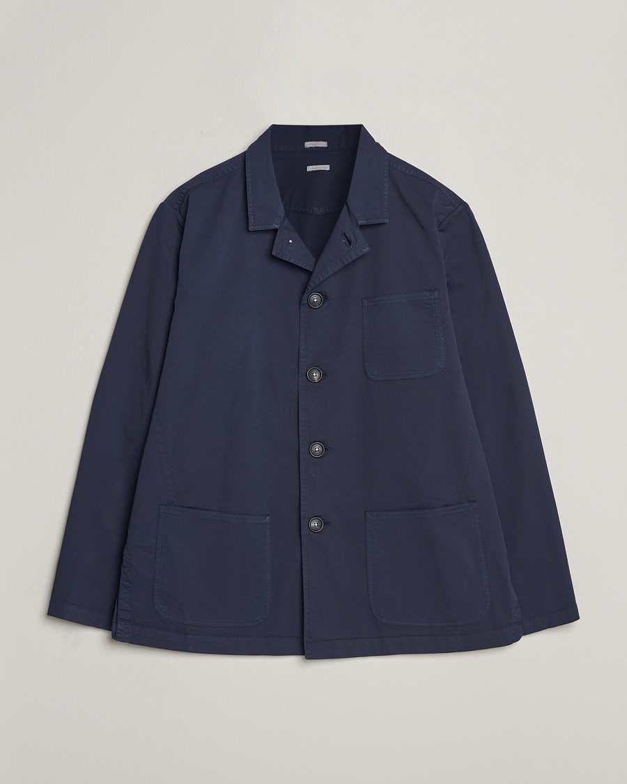 Hombres | Camisas | Massimo Alba | Florida Stone Washed Shirt Jacket Navy