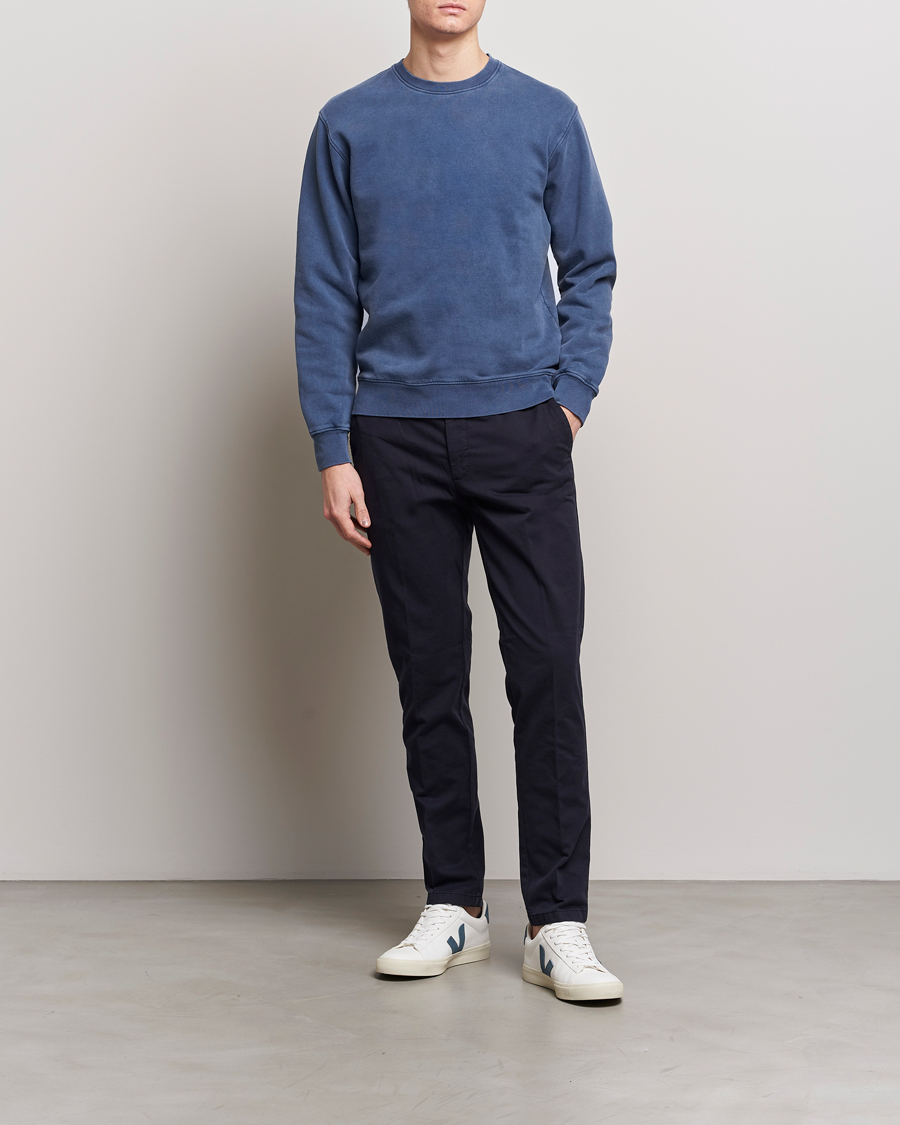 Hombres | Jerséis y prendas de punto | Colorful Standard | Classic Organic Crew Neck Sweat Neptune Blue