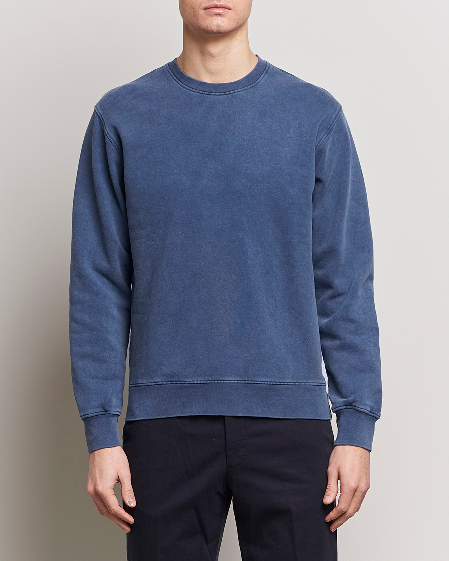 Hombres | Jerséis y prendas de punto | Colorful Standard | Classic Organic Crew Neck Sweat Neptune Blue