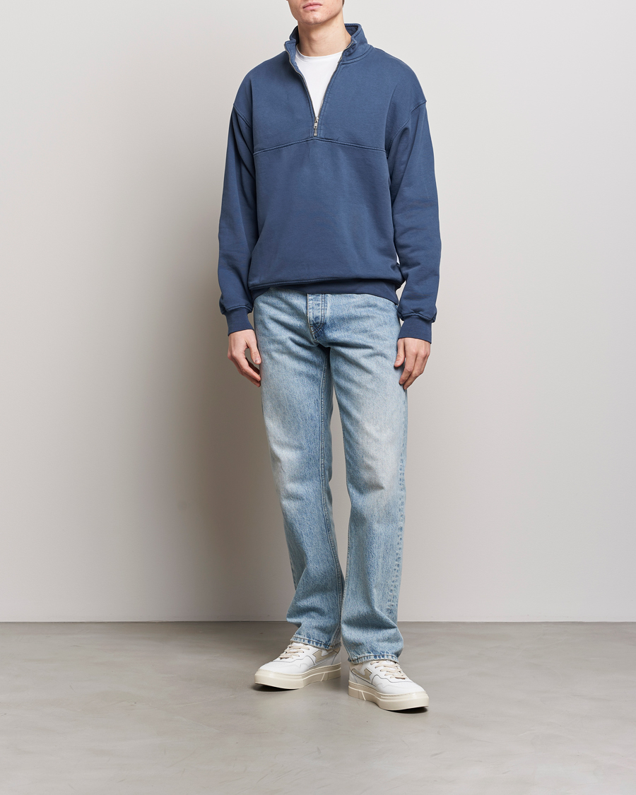 Hombres | Jerséis y prendas de punto | Colorful Standard | Classic Organic Half-Zip Petrol Blue