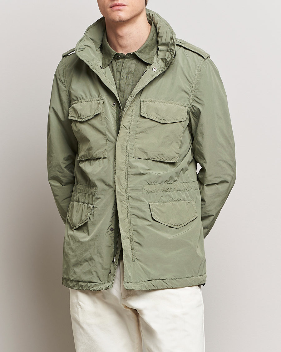 Hombres | Aspesi | Aspesi | Giubotto Garment Dyed Field Jacket Sage