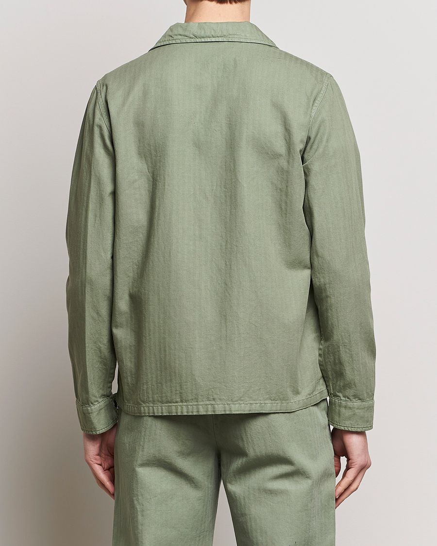 Hombres | Abrigos y chaquetas | Aspesi | Cotton Herringbone Shirt Jacket Sage
