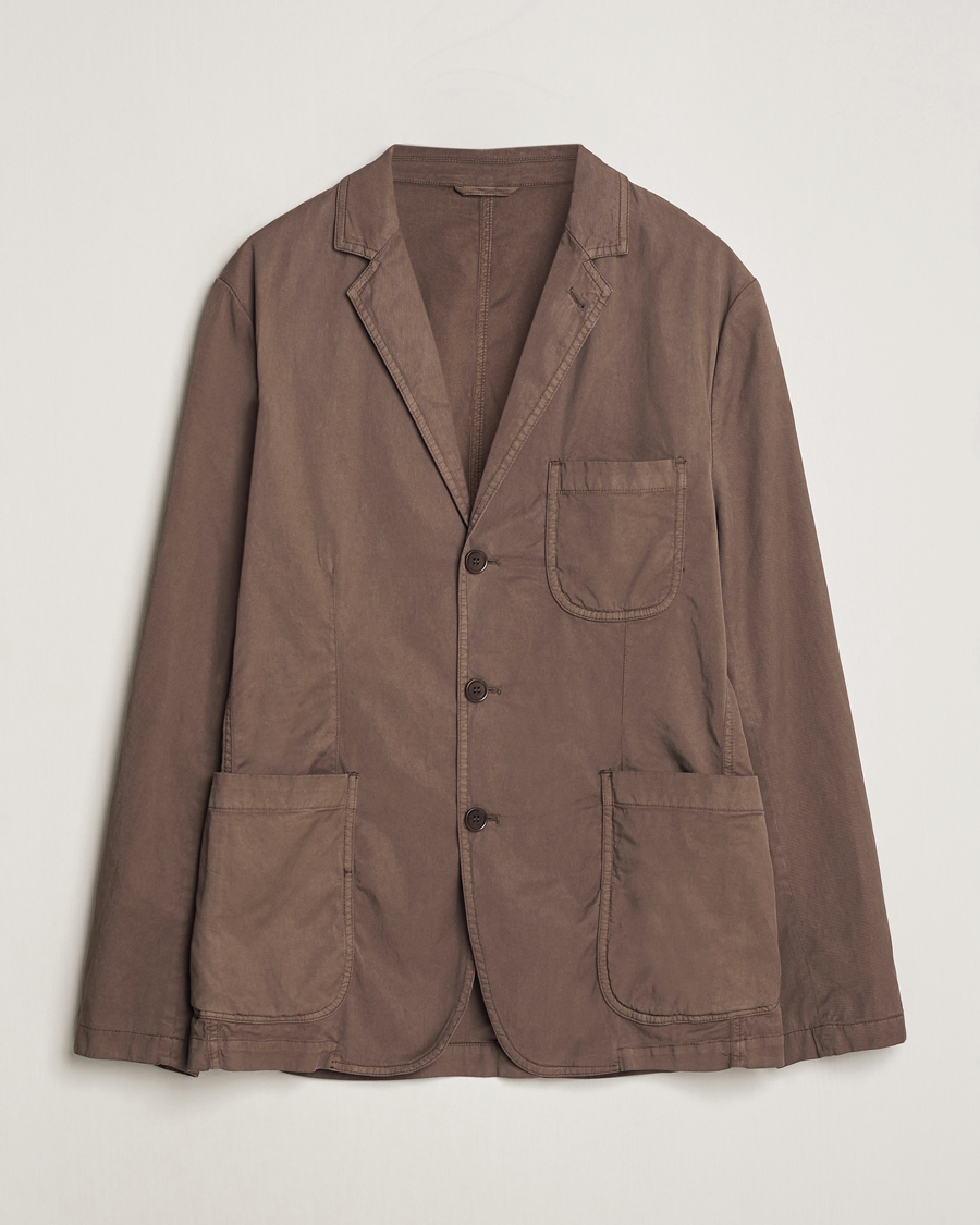 Hombres | Blazers | Aspesi | Samuraki Washed Cotton Blazer Dark Brown