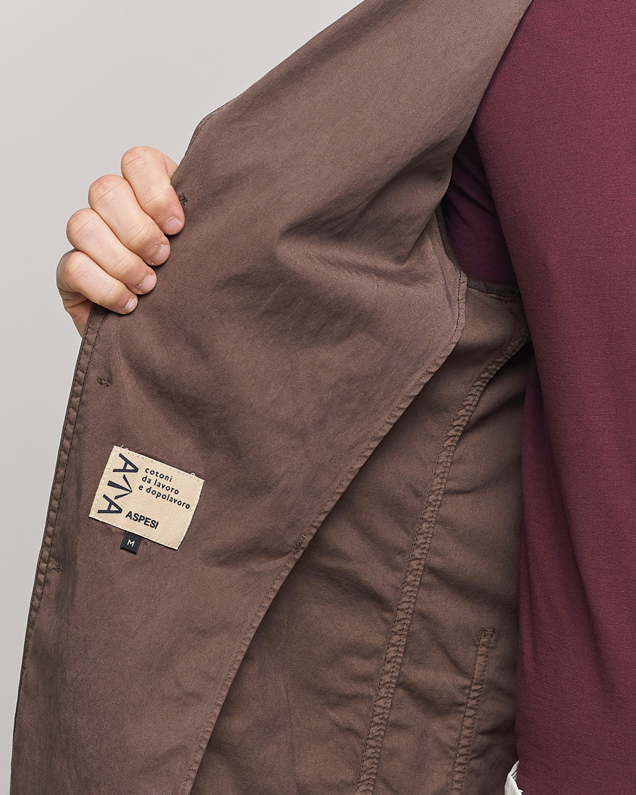 Hombres | Blazers | Aspesi | Samuraki Washed Cotton Blazer Dark Brown