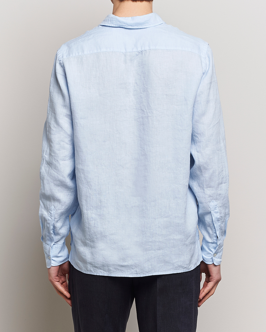 Hombres | Camisas | Aspesi | Linen Popover Shirt Light Blue