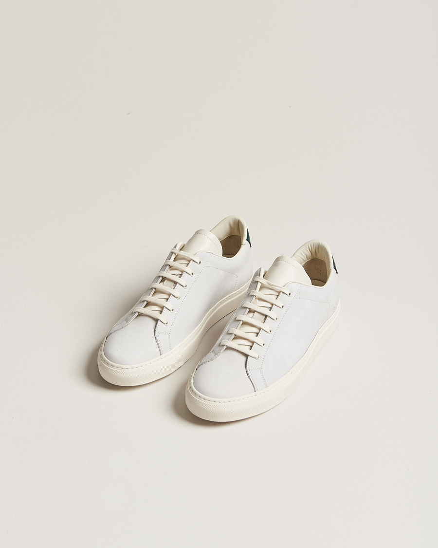 Hombres | Zapatillas blancas | Common Projects | Retro Pebbled Nappa Leather Sneaker White/Green