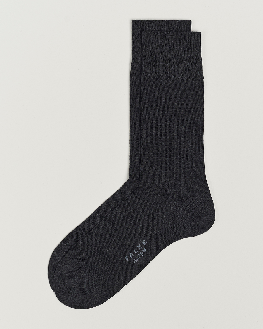 Hombres | Ropa interior y calcetines | Falke | Happy 2-Pack Cotton Socks Anthracite Melange