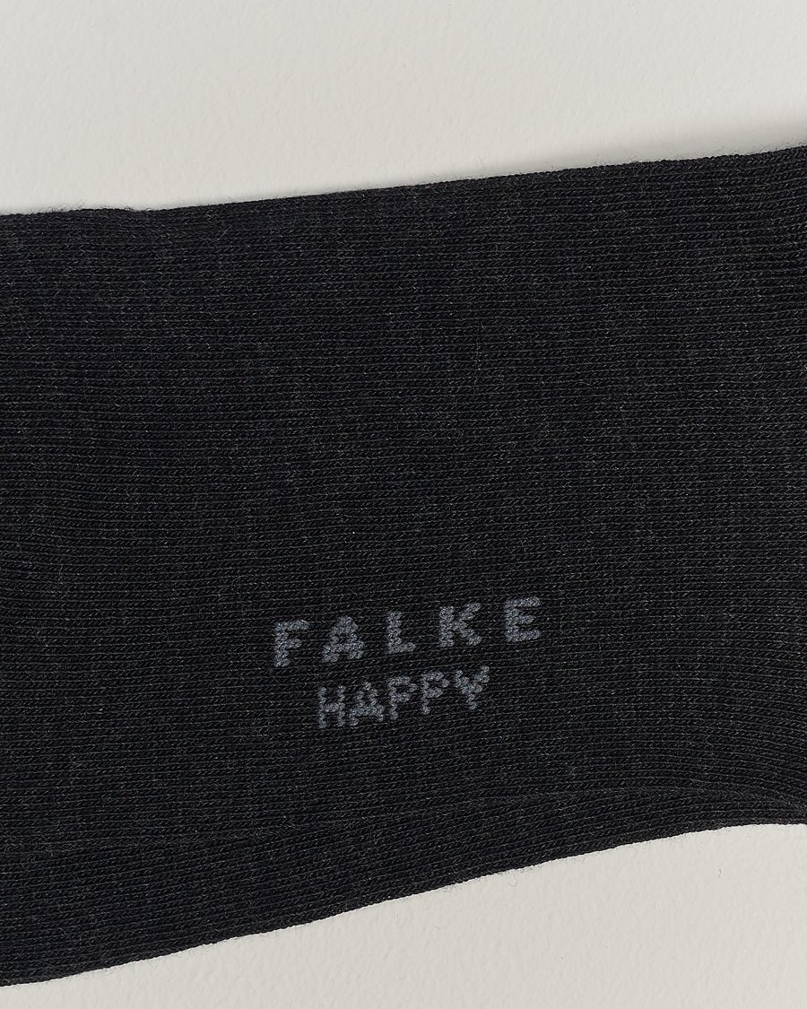 Hombres | Calcetines diarios | Falke | Happy 2-Pack Cotton Socks Anthracite Melange
