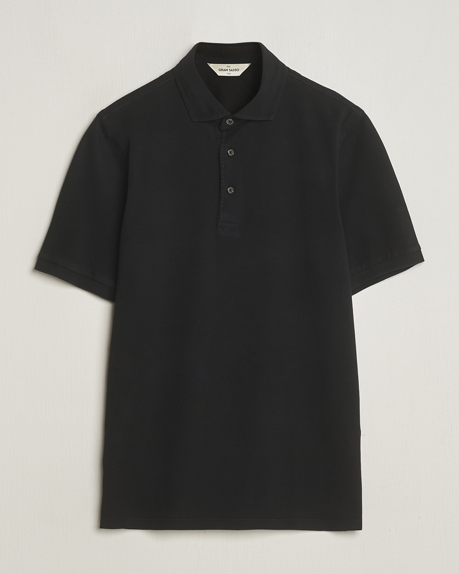 Hombres | Polos | Gran Sasso | Washed Polo Black