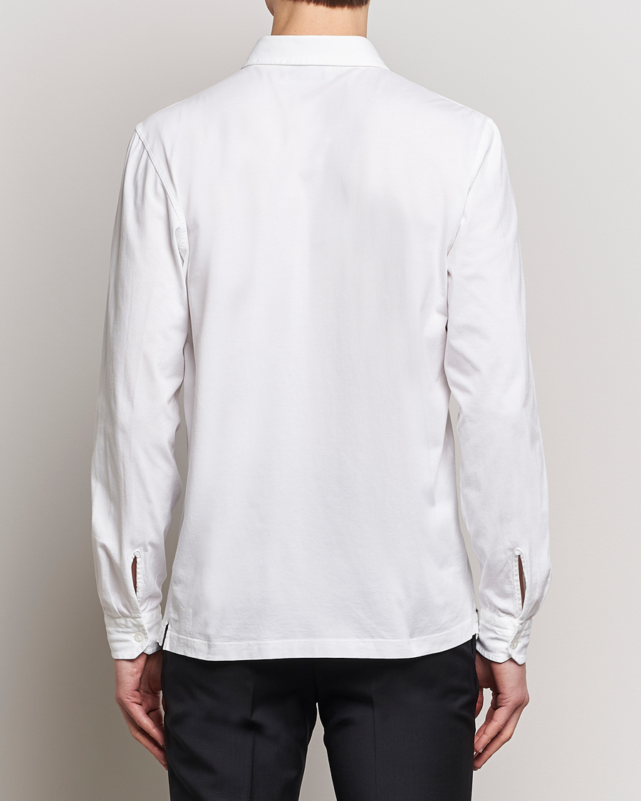 Hombres | Camisas | Gran Sasso | Washed Cotton Jersey Shirt White