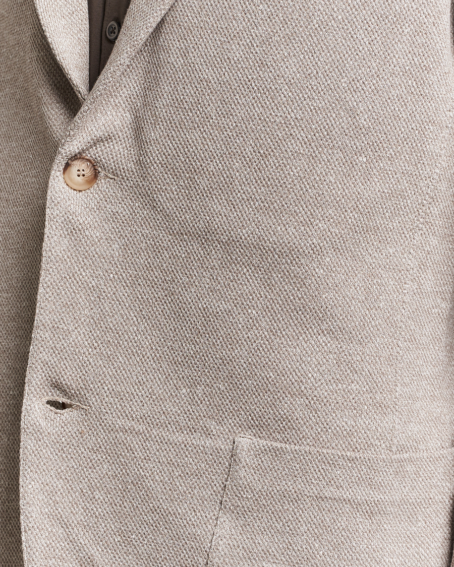 Hombres | Blazers | Gran Sasso | Structured Cotton/Linen Blazer Beige Melange