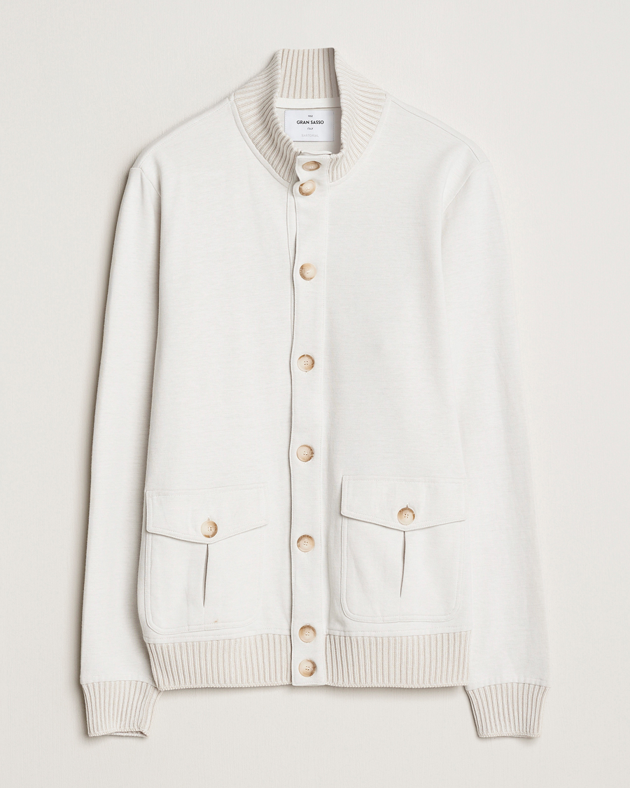 Hombres | Abrigos y chaquetas | Gran Sasso | Cotton Pocket Bomber Jacket Cream