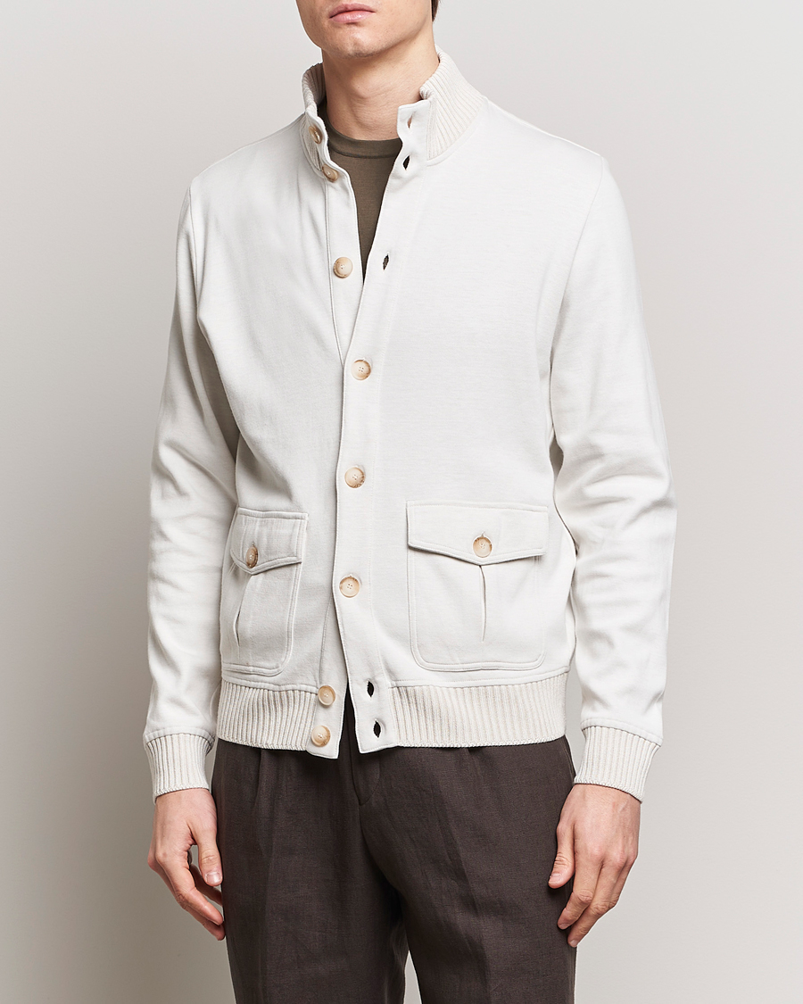 Hombres | Chaquetas formales | Gran Sasso | Cotton Pocket Bomber Jacket Cream