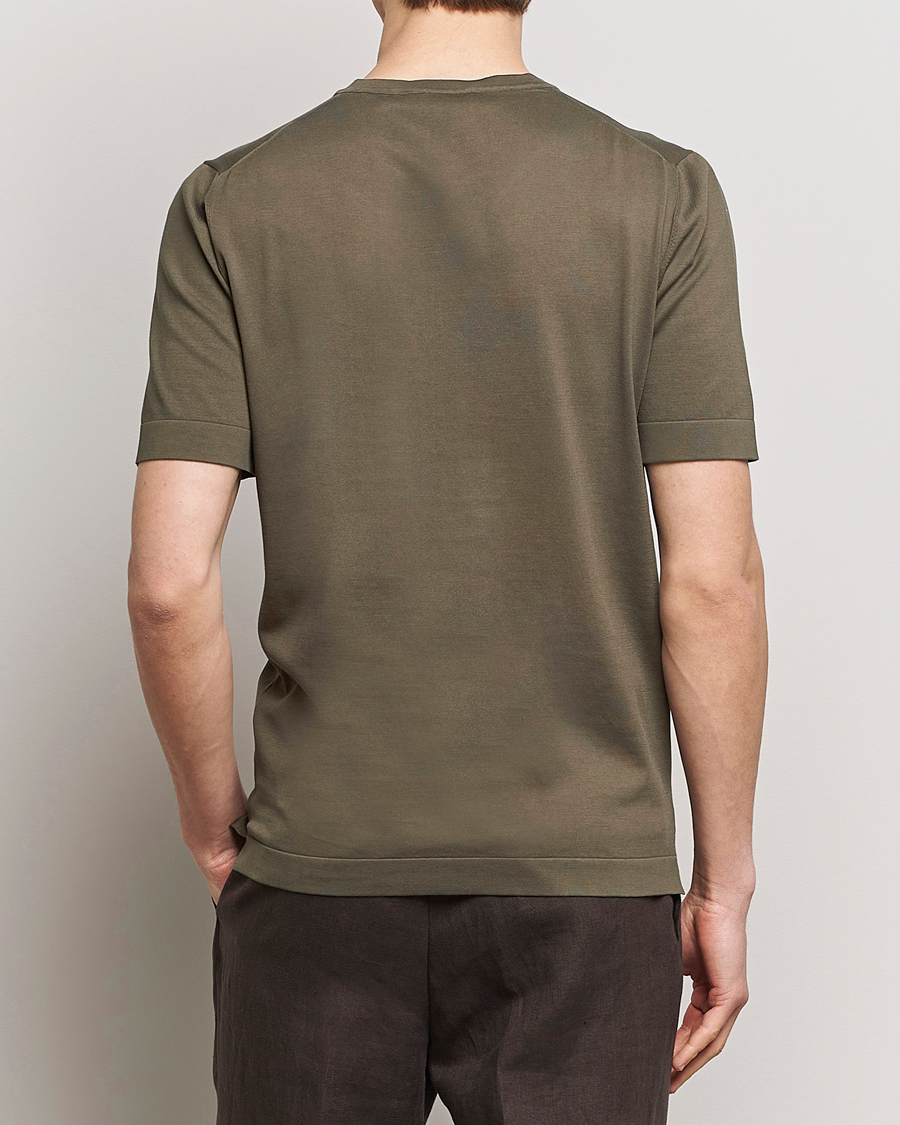 Hombres | Camisetas | Gran Sasso | Cotton Knitted Crew Neck T-Shirt Dark Brown