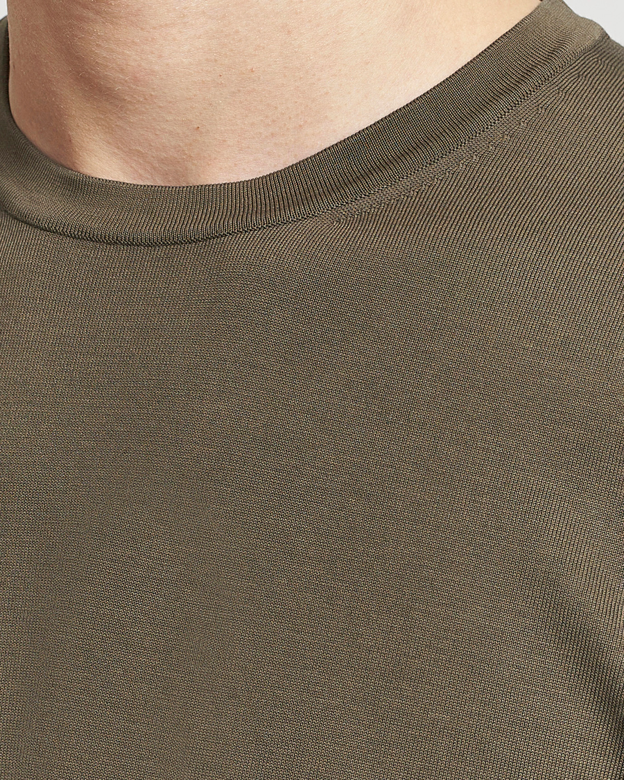 Hombres | Camisetas | Gran Sasso | Cotton Knitted Crew Neck T-Shirt Dark Brown