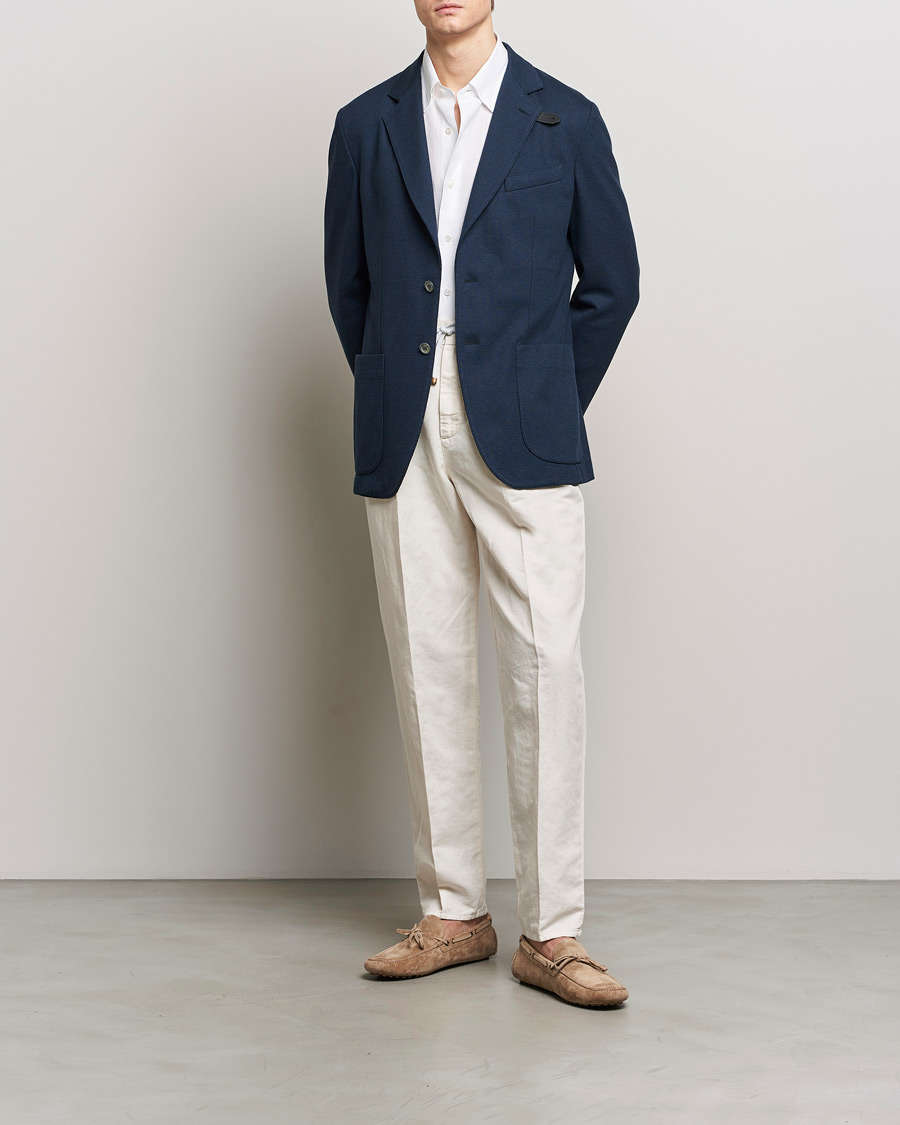 Hombres | Blazers | Brioni | Cotton/Silk Jersey Blazer Navy
