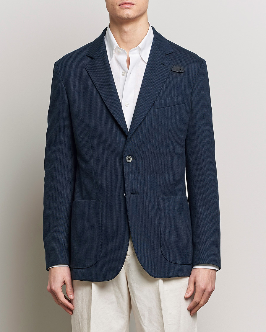 Hombres | Blazers | Brioni | Cotton/Silk Jersey Blazer Navy