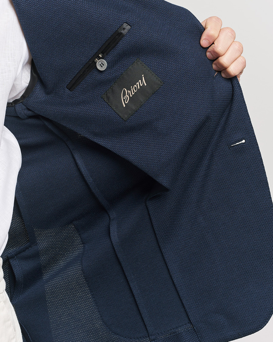 Hombres | Blazers | Brioni | Cotton/Silk Jersey Blazer Navy