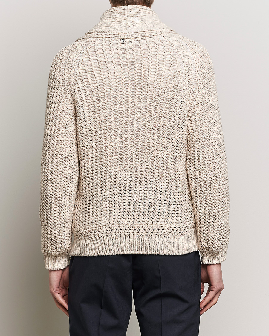 Hombres | Jerséis y prendas de punto | Brioni | Cotton/Wool Shawl Cardigan Light Beige