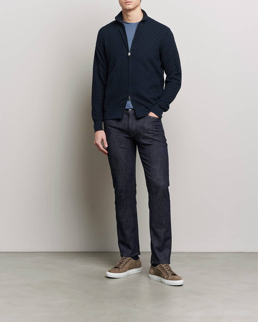 Hombres | Jerséis y prendas de punto | Brioni | Cashmere/Silk Blend Full Zip Navy