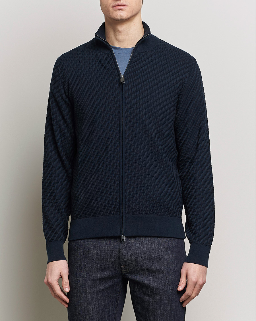 Hombres | Ropa | Brioni | Cashmere/Silk Blend Full Zip Navy