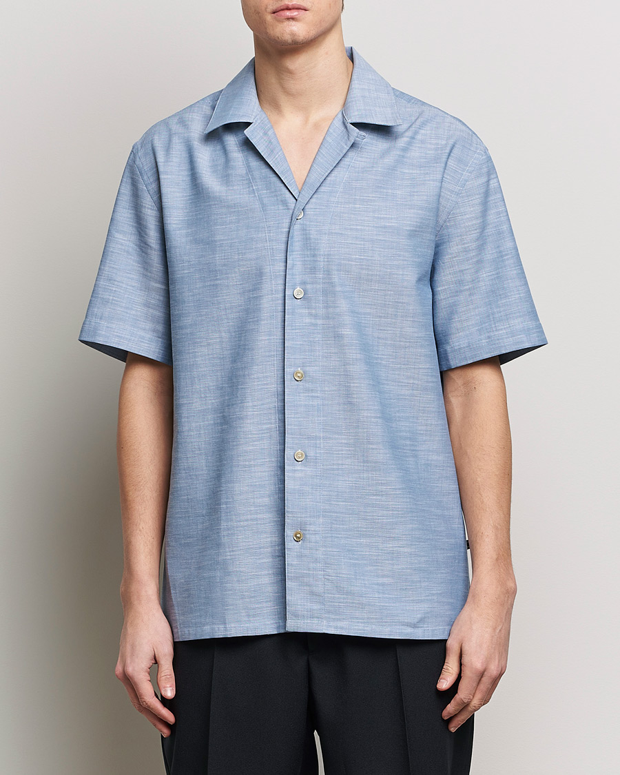 Hombres | Camisas | Brioni | Cotton Cuban Shirt Light Blue