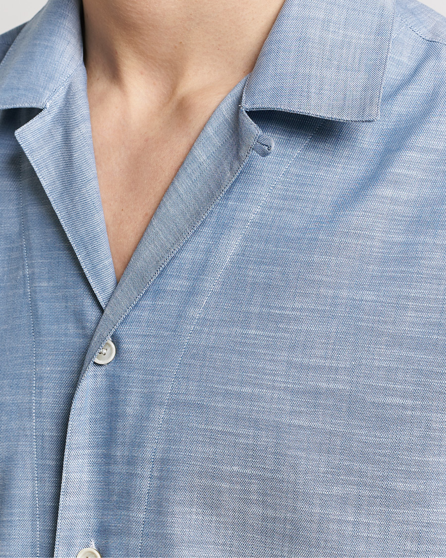 Hombres | Camisas | Brioni | Cotton Cuban Shirt Light Blue