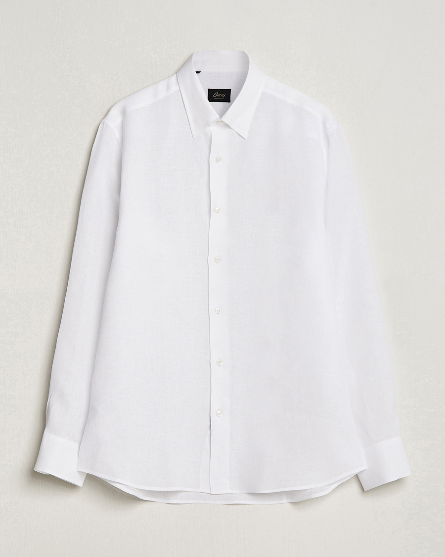 Hombres | Camisas | Brioni | Linen Sport Shirt White