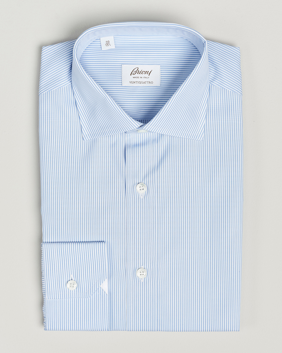 Hombres | Camisas | Brioni | Slim Fit Dress Shirt Light Blue Stripe