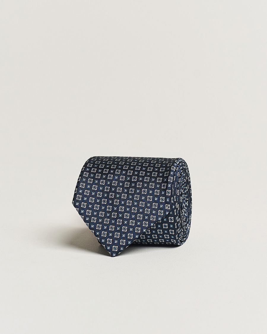 Hombres | Brioni Medallion Silk Tie Navy | Brioni | Medallion Silk Tie Navy