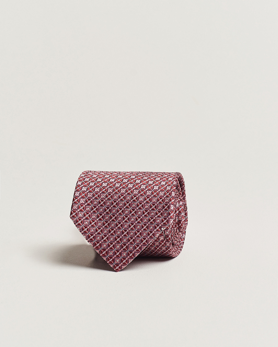 Hombres | Brioni Structured Silk Tie Dark Red | Brioni | Structured Silk Tie Dark Red