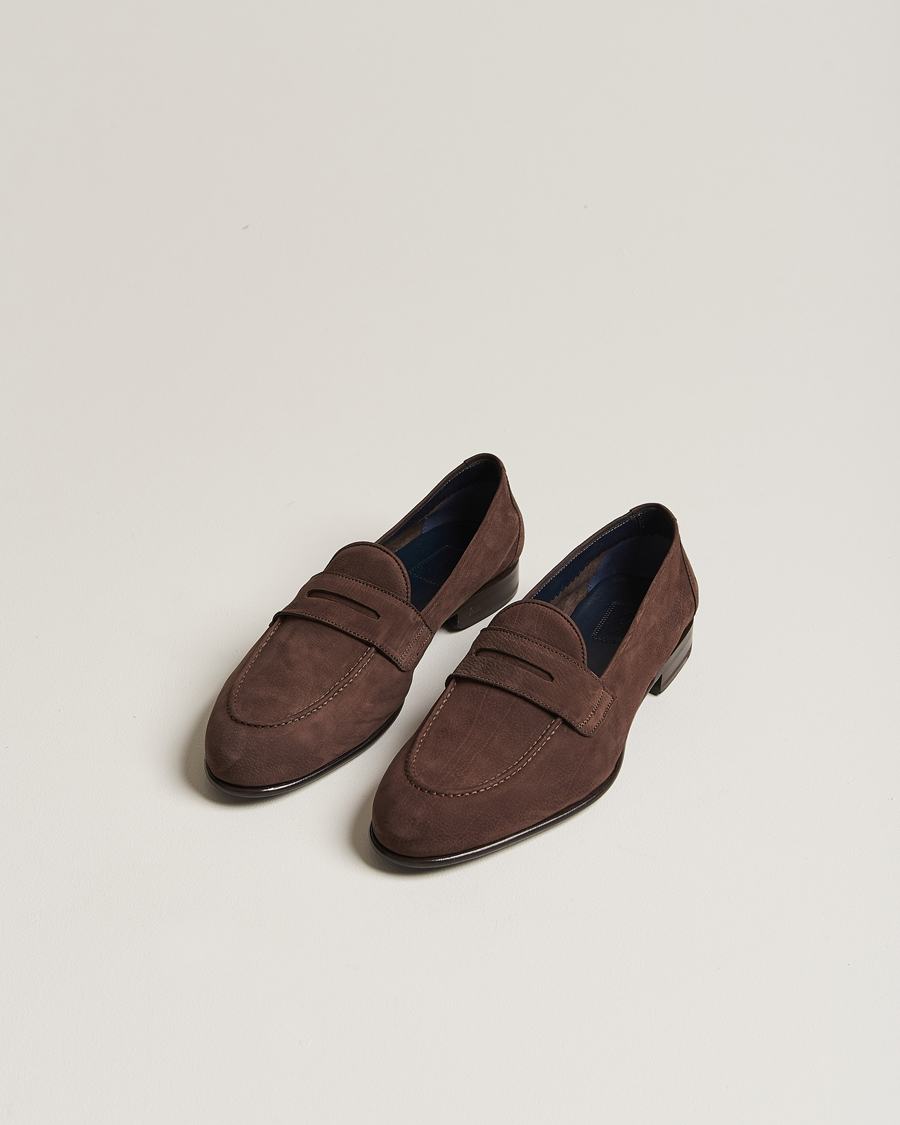 Hombres | Zapatos | Brioni | Penny Loafers Dark Brown Nubuck