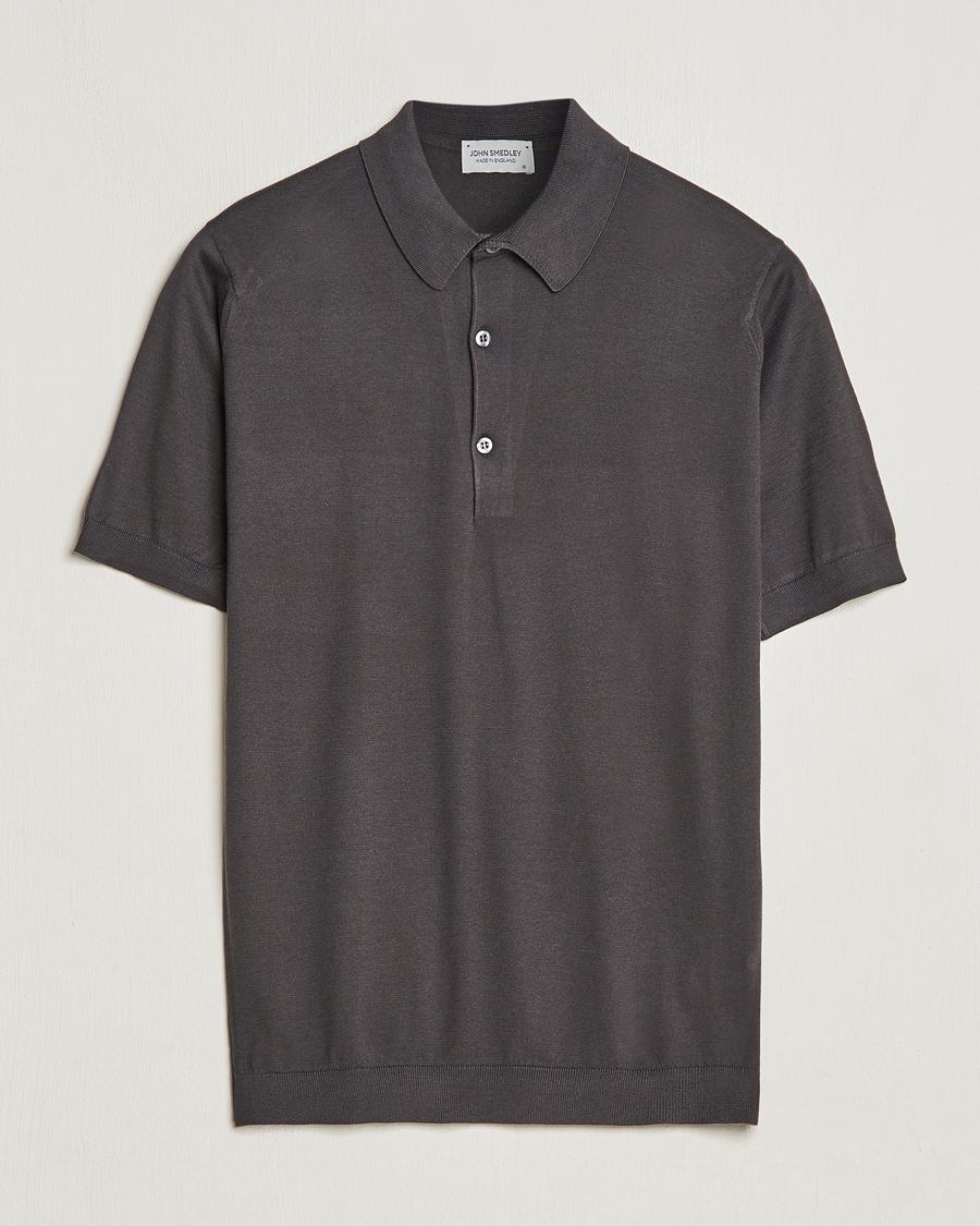 Hombres | Polos | John Smedley | Adrian Slim Fit Sea Island Polo Chocolat