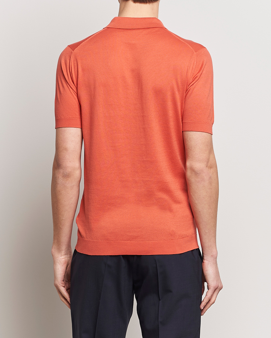 Hombres | Polos | John Smedley | Adrian Slim Fit Sea Island Polo Sundown Orange