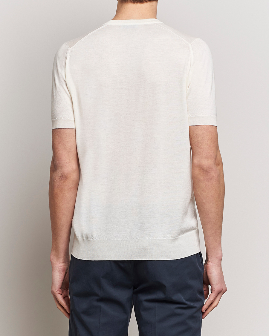 Hombres | Camisetas | John Smedley | Hilcote Wool/Sea Island Cotton T-Shirt Chalk White