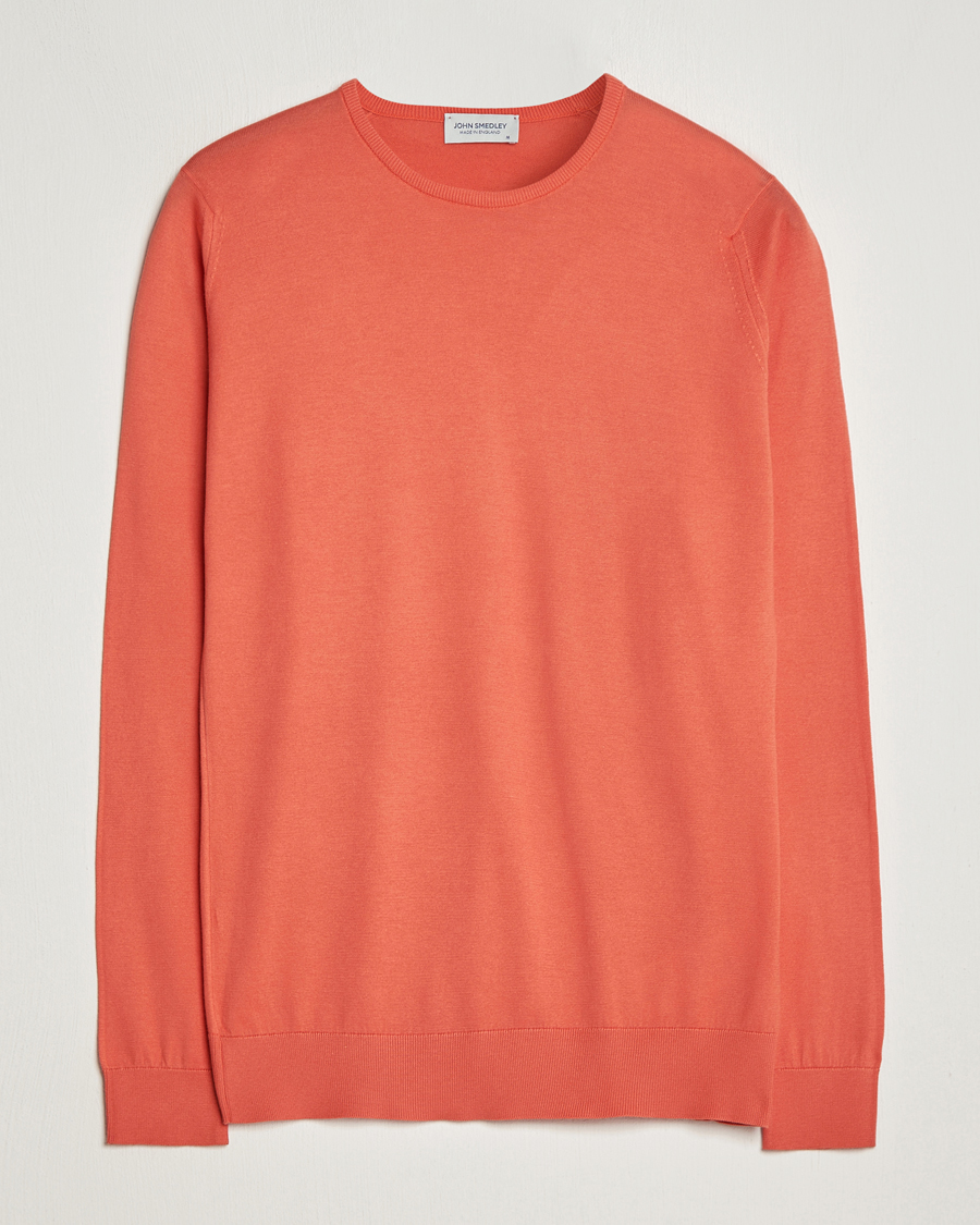 Hombres | Jerséis y prendas de punto | John Smedley | Hatfield Sea Island Crew Neck Sundown Orange