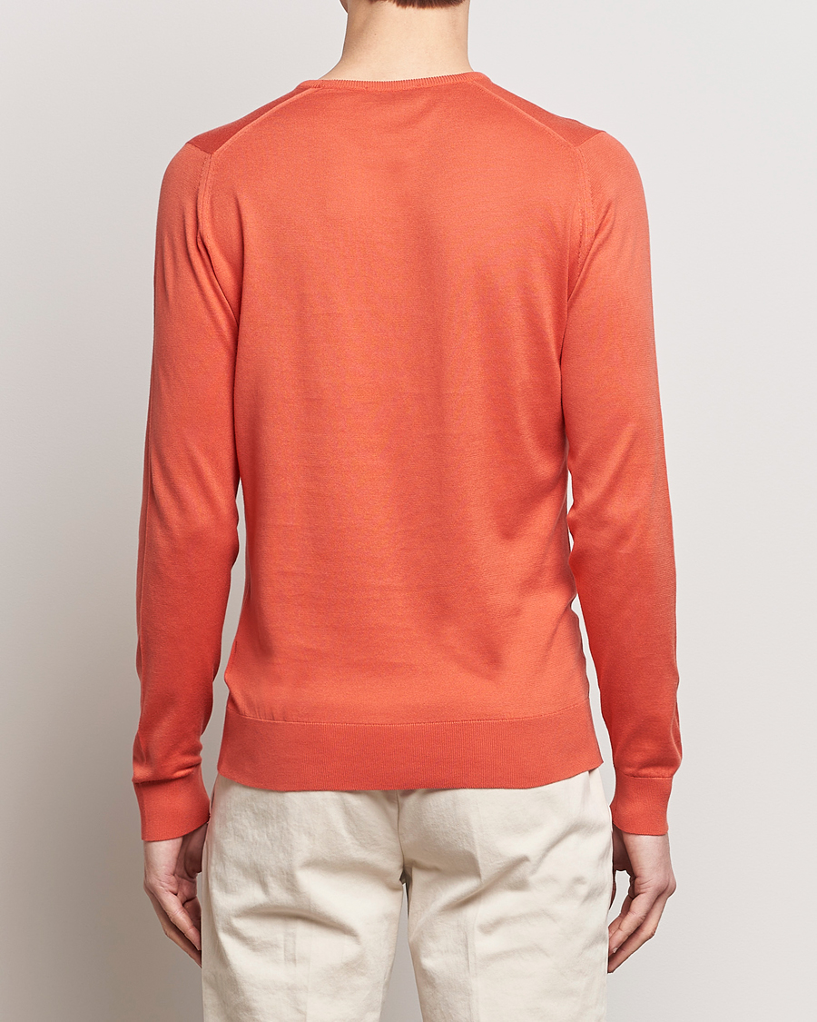 Hombres | Jerséis y prendas de punto | John Smedley | Hatfield Sea Island Crew Neck Sundown Orange