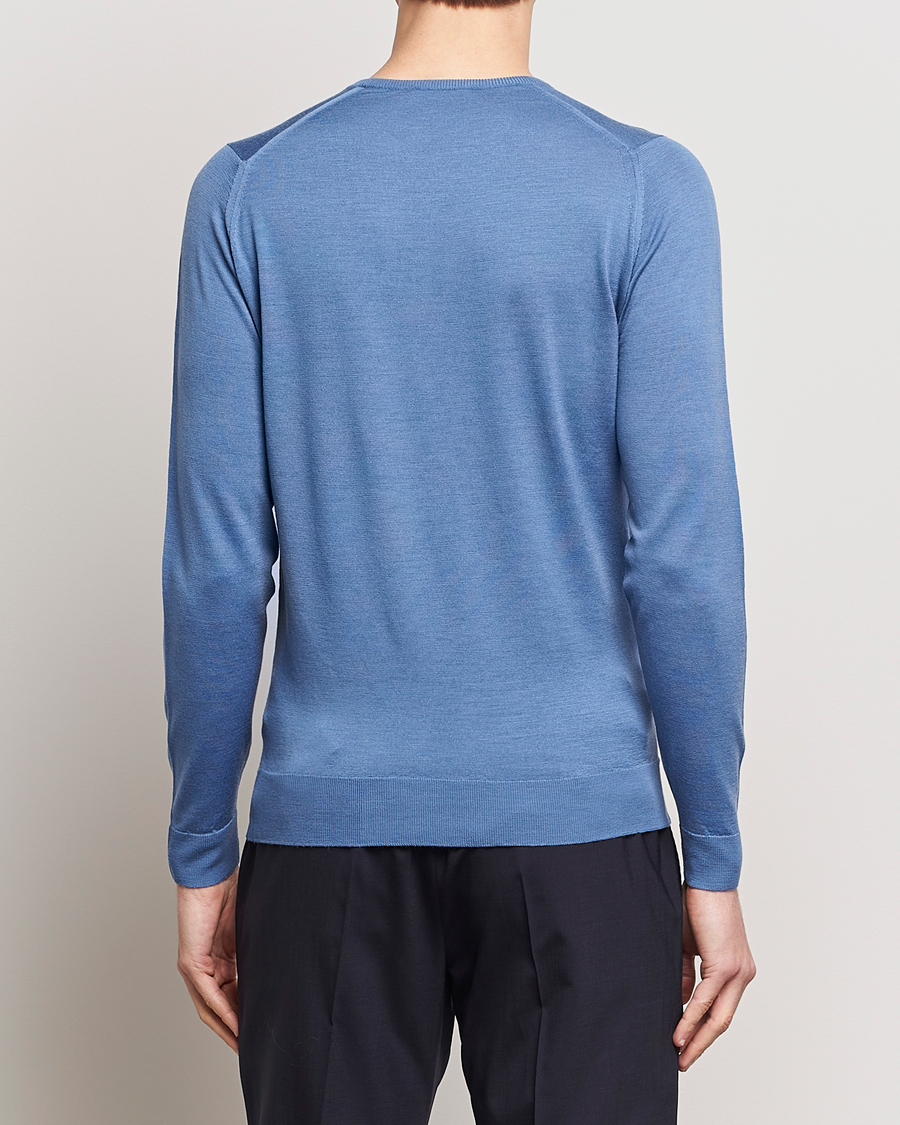 Hombres | Jerséis y prendas de punto | John Smedley | Lundy Extra Fine Merino Crew Neck Riviera Blue