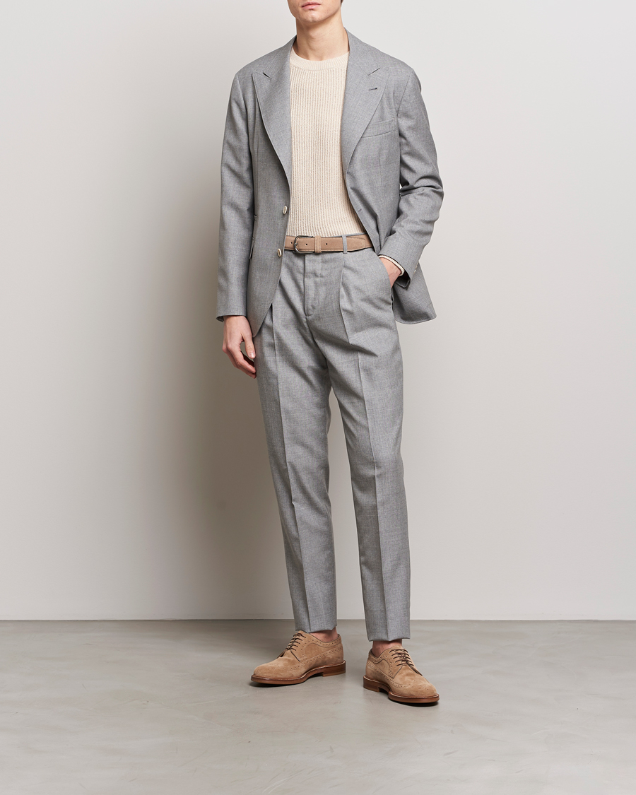 Hombres | Blazers | Brunello Cucinelli | Peak Lapel Wool Blazer Light Grey
