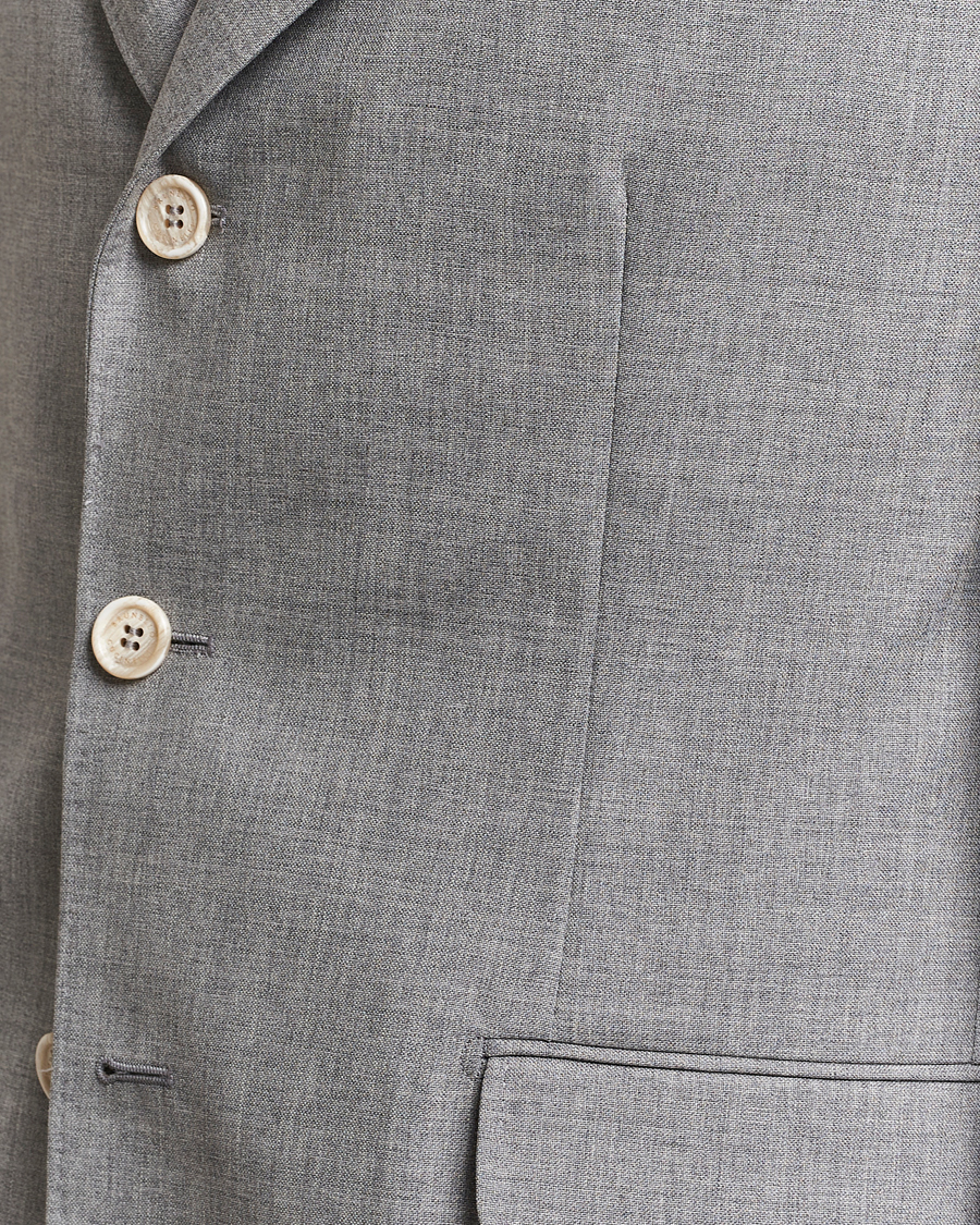 Hombres | Blazers | Brunello Cucinelli | Peak Lapel Wool Blazer Light Grey