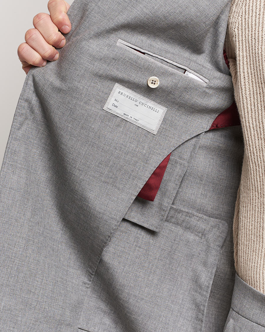 Hombres | Blazers | Brunello Cucinelli | Peak Lapel Wool Blazer Light Grey