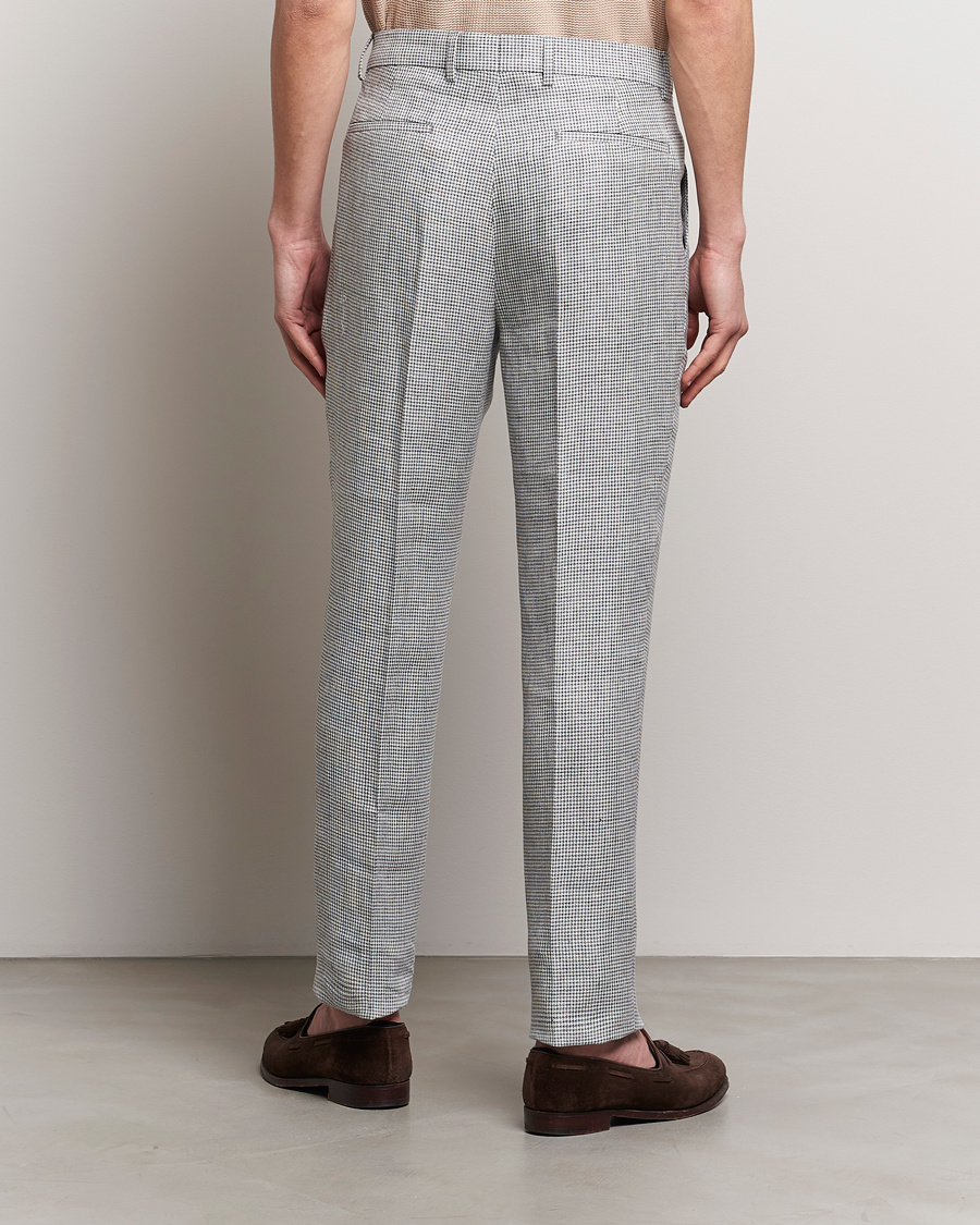 Hombres | Pantalones | Brunello Cucinelli | Pleated Houndstooth Trousers Light Grey