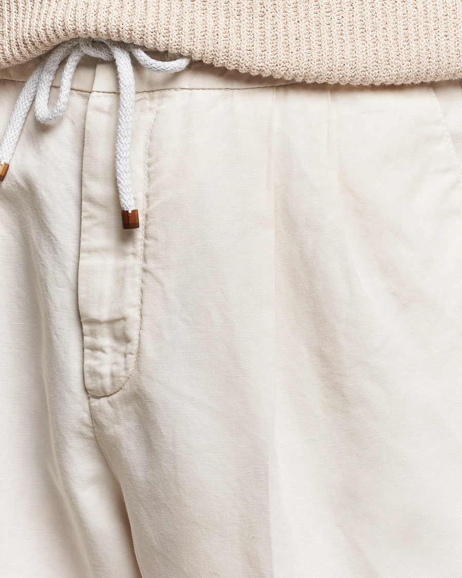 Hombres | Pantalones | Brunello Cucinelli | Cotton/Linen Drawstring Pants Off White