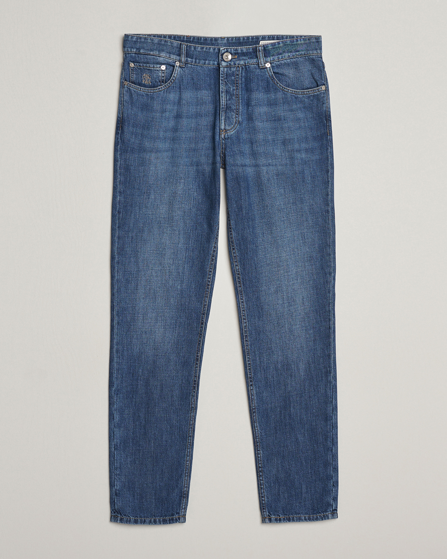 Hombres | Pantalones | Brunello Cucinelli | Traditional Fit Jeans Dark Blue Wash