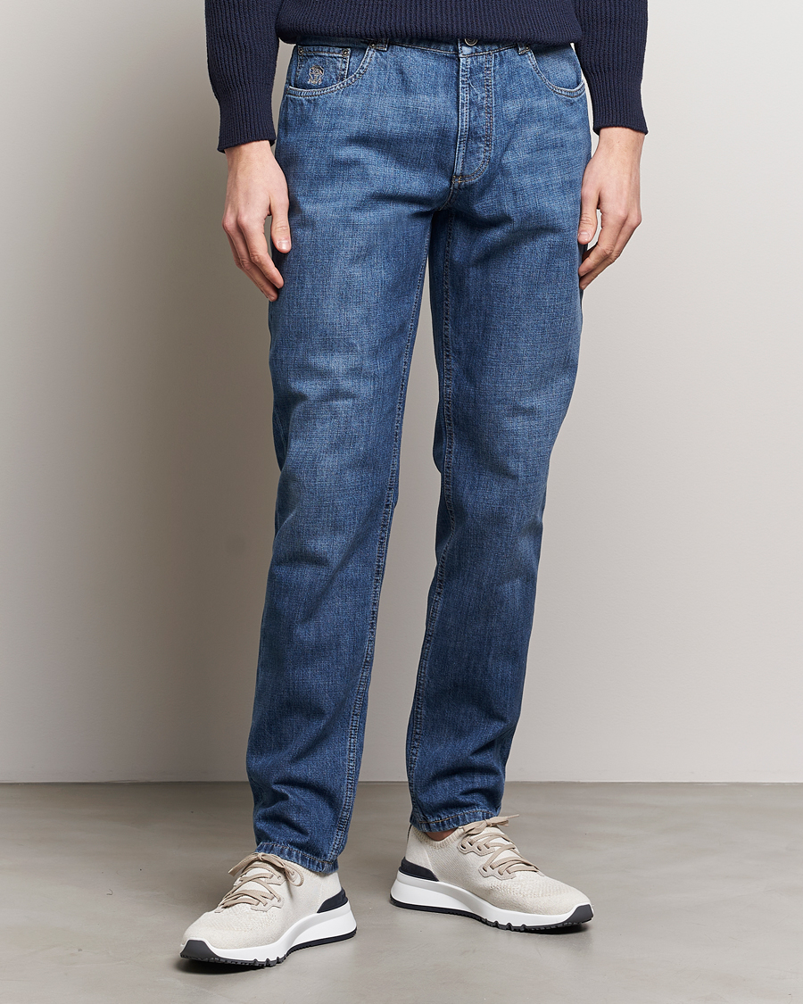 Hombres | Ropa | Brunello Cucinelli | Traditional Fit Jeans Dark Blue Wash
