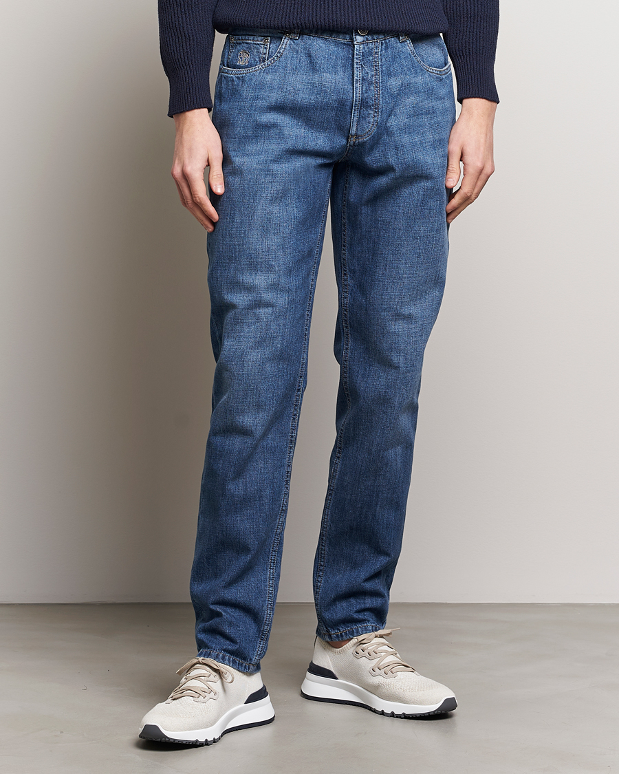 Hombres | Pantalones | Brunello Cucinelli | Traditional Fit Jeans Dark Blue Wash
