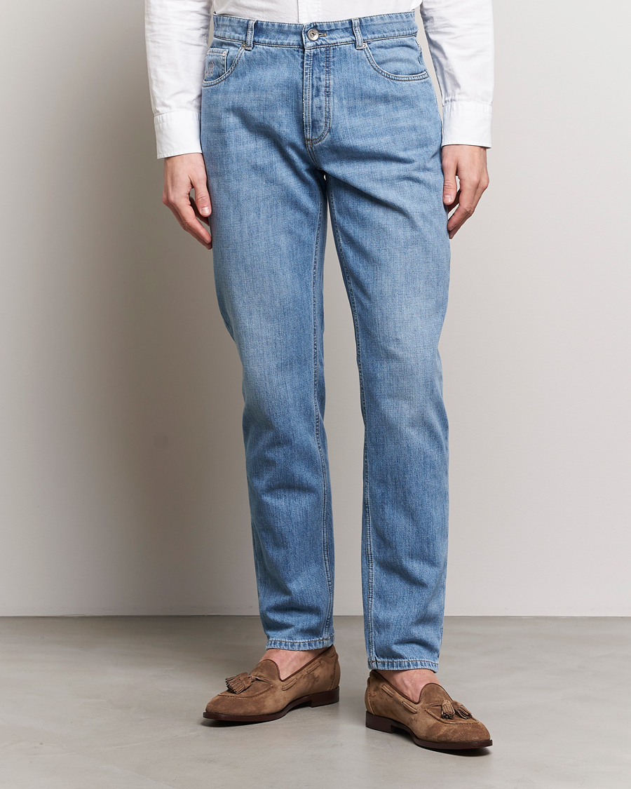 Hombres | Tapered fit | Brunello Cucinelli | Traditional Fit Jeans Blue Wash
